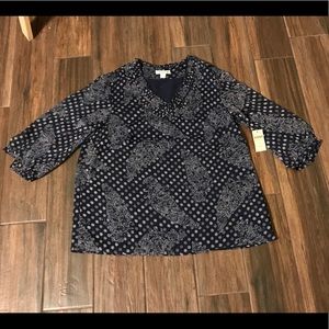 💦 NWT Coldwater Creek brand women’s 3/4 blouse